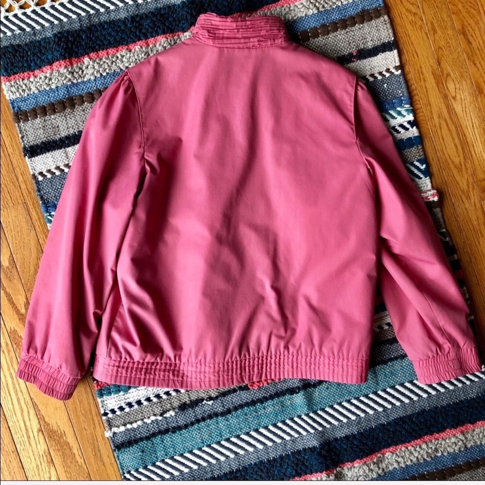 Vintage 80s London Fog Pink Collared Bomber Jacket - Picture 3 of 8